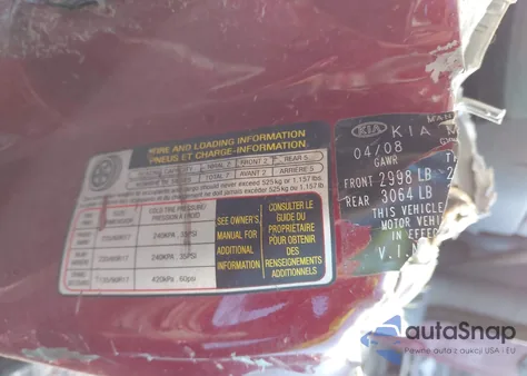 2009 Kia Sedona Ex z USA, uszkodzony, nr VIN KNDMB233396275692